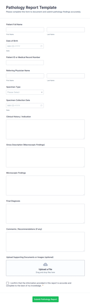 Pathology Report Template