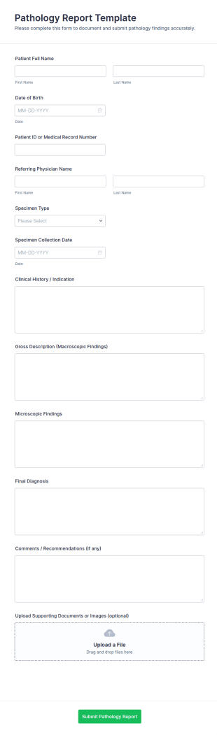 Pathology Report Template