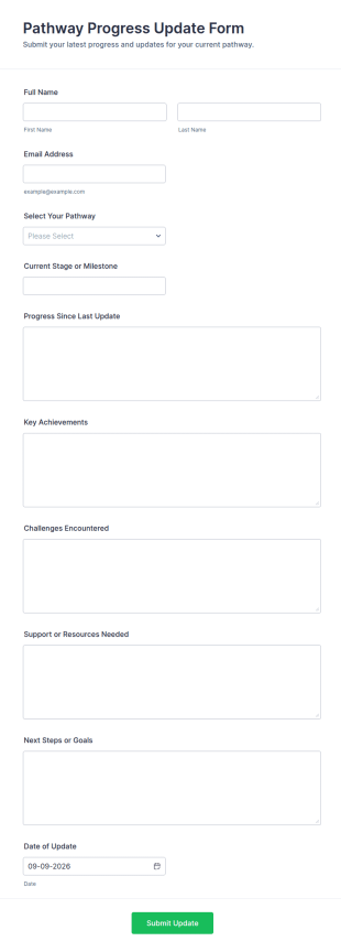 Pathway Progress Update Form Template