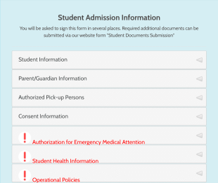 Pathway Student Admission Information Form Template