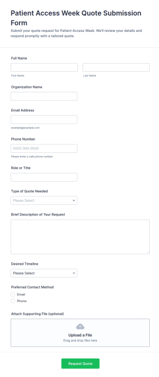Patient Access Week Quote Submission Form Template