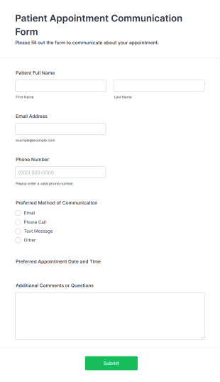 Patient Appointment Communication Form Template