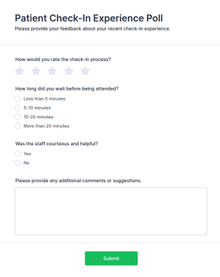 Patient Check In Experience Poll Form Template