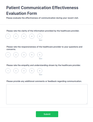 Patient Communication Effectiveness Evaluation Form Template