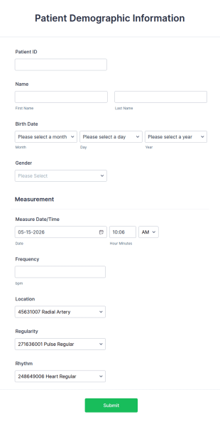 Patient Demographic Information Form Template