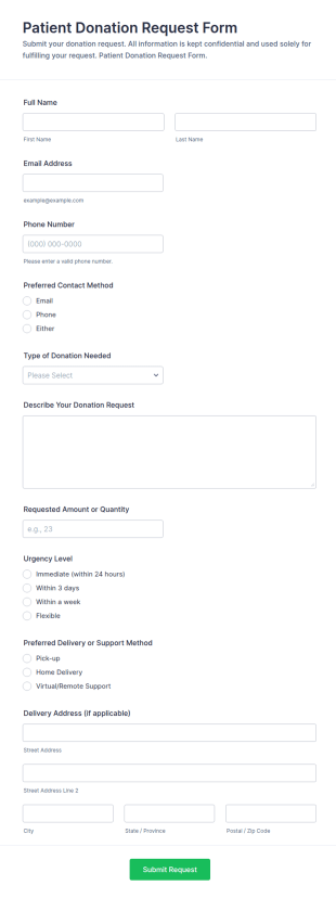 Patient Donation Request Form Template