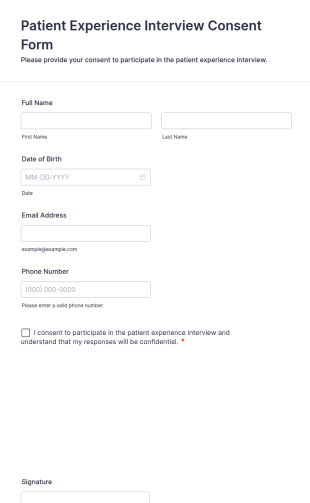 Patient Experience Interview Consent Form Template