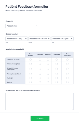 Patiënt Feedbackformulier Form Template
