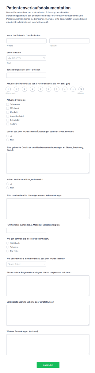 Patient Fortschrittsformular