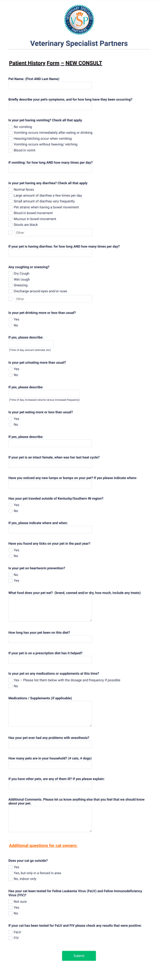 Patient History Form NEW CONSULT
