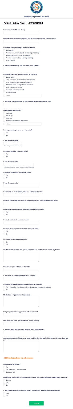 Patient History Form NEW CONSULT