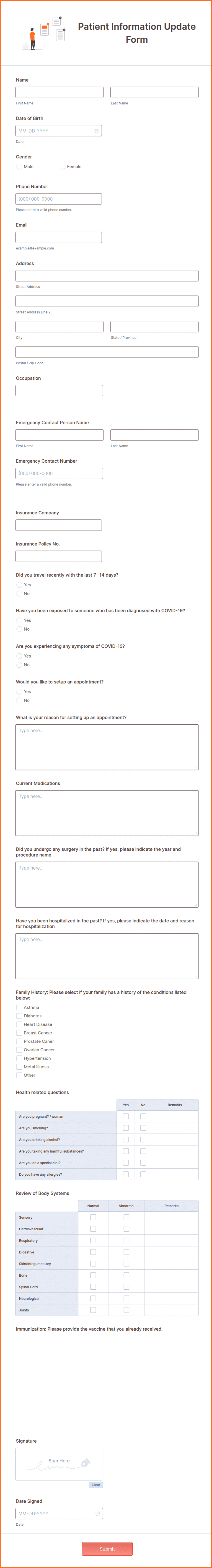Patient Information Update Form Template | Jotform