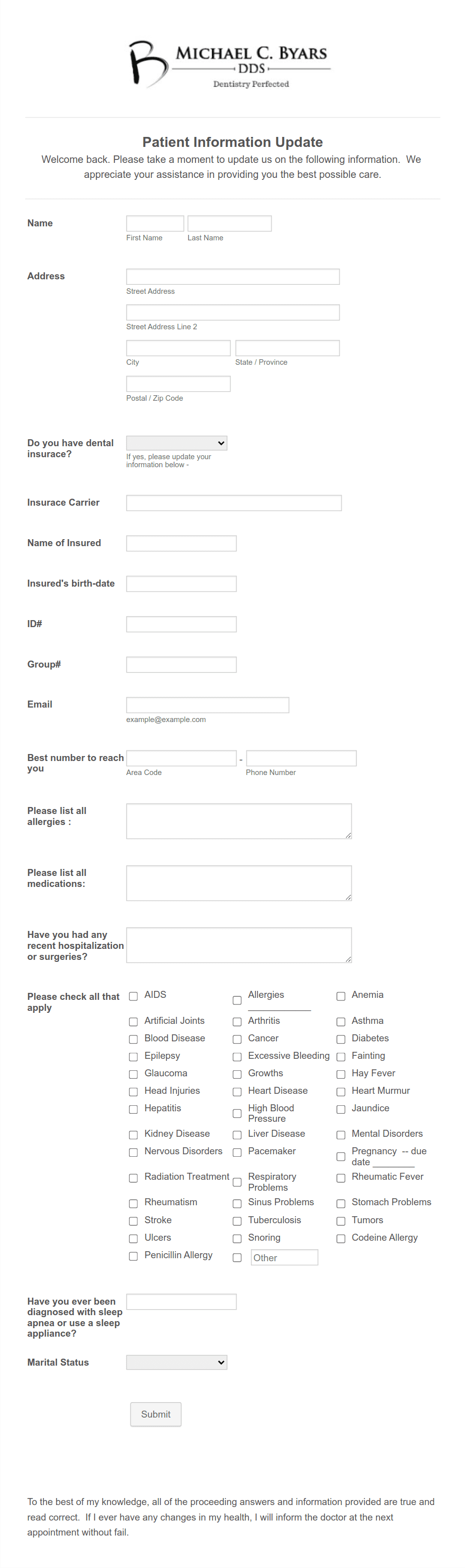 Dental Patient Information Update Form Template | Jotform dental-patient-information-update-form-template-jotform