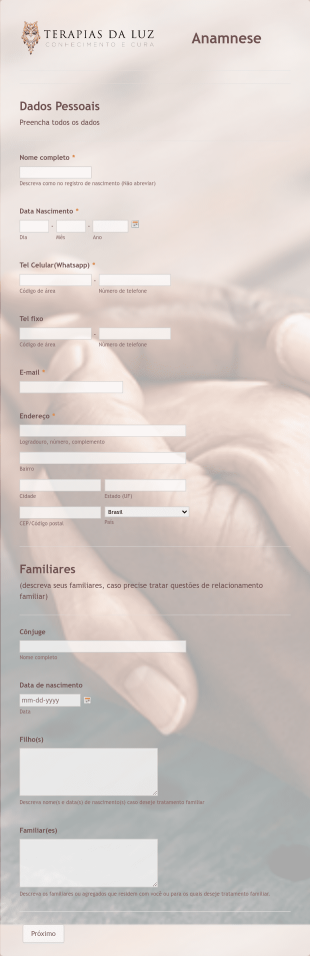 Patient Intake Form In Portuguese