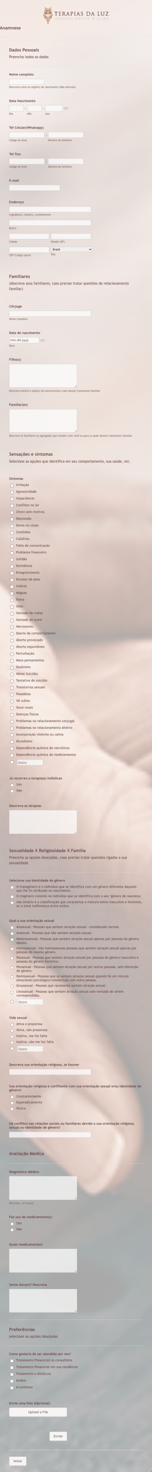 Patient Intake Form In Portuguese