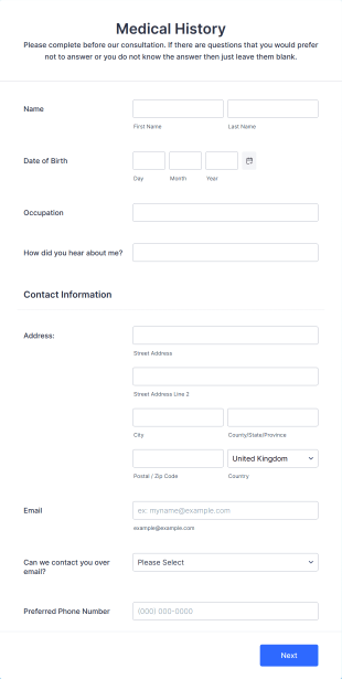 Patient Intake Form Template