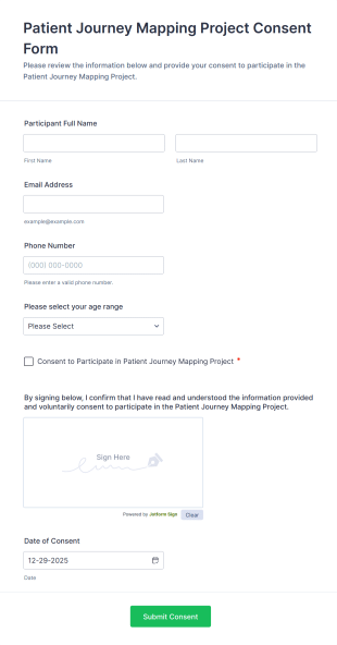 Patient Journey Mapping Project Consent Form Template