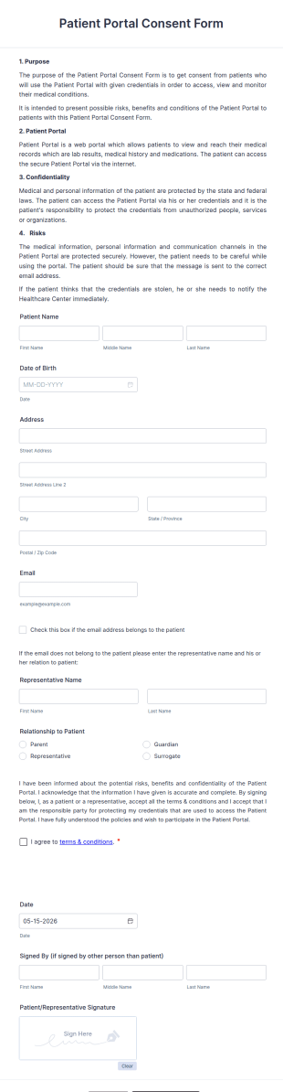 Patient Portal Consent Form Template