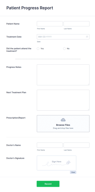 Patient Progress Notes Form Template