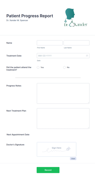 Patient Progress Report Form Template