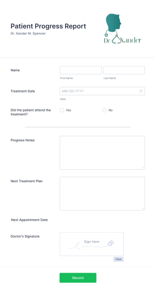 Patient Progress Report Form Template