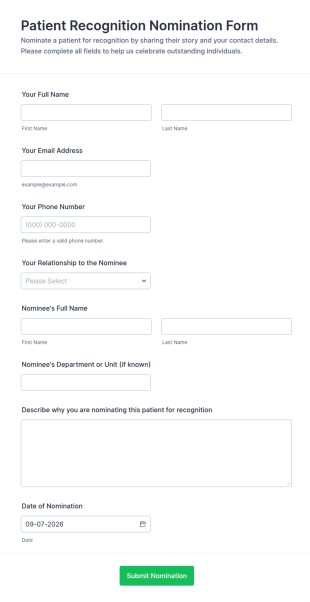 Patient Recognition Nomination Form Template