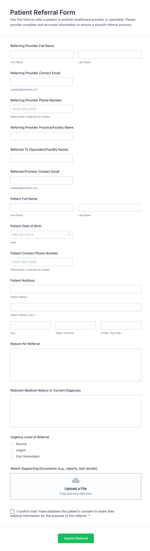 Patient Referral Form Template