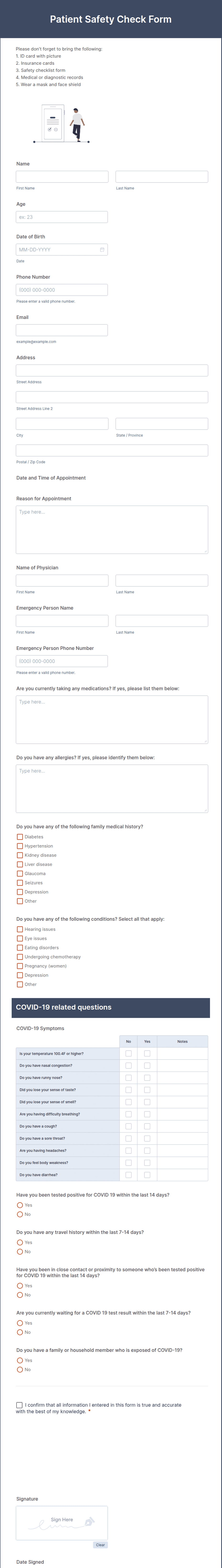 Medscheck Forms.pdf Patient Safety Check Form Template | Jotform