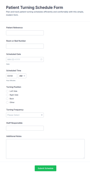Patient Turning Schedule Form Template