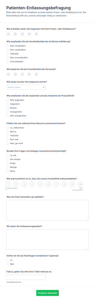 Patienten Exit Umfrage