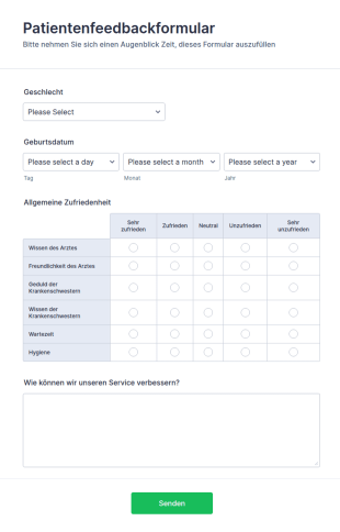 Patientenfeedbackformular