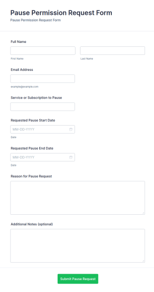 Pause Permission Request Form Template