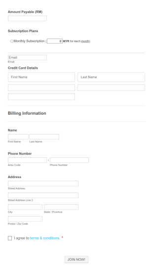 Pay As You Wish Form Template