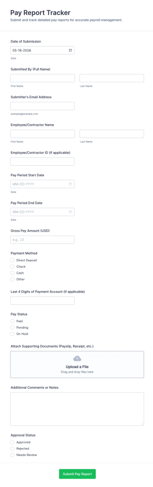 Pay Report Tracker Form Template