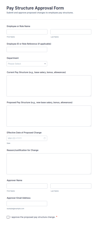 Pay Structure Approval Form Template