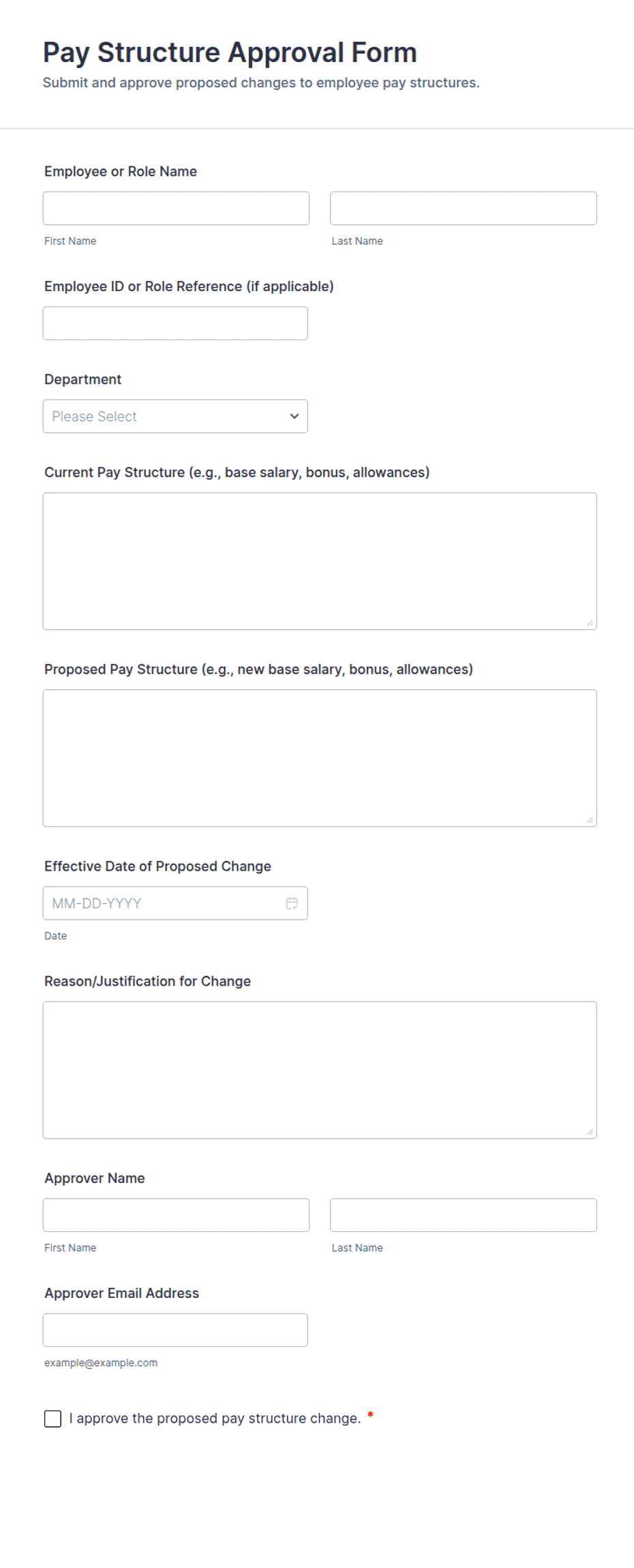 Pay01 Form.pdf Pay Structure Approval Form Template | Jotform