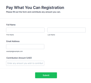 Pay What You Can Registration Form Template