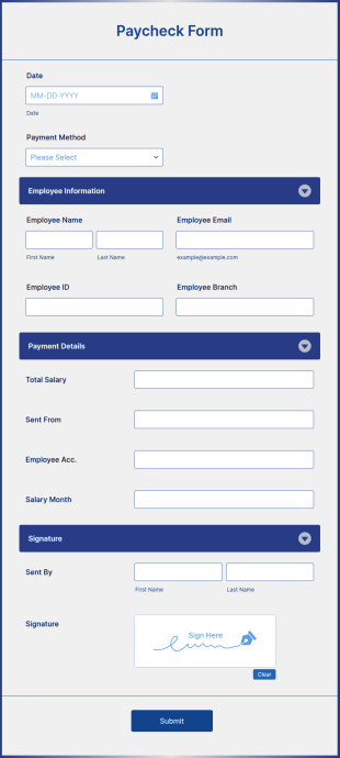 Paycheck Form Template