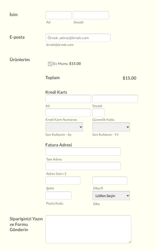 Payjunction Mum Sipariş Form Şablonu