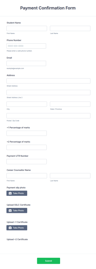 Payment Confirmation Form Template