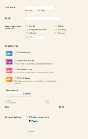Payment Processing Form Template