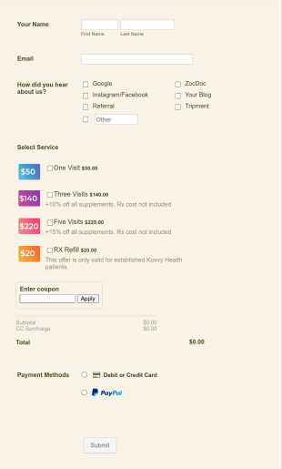 Payment Processing Form Template
