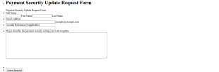 Payment Security Update Request Form Template