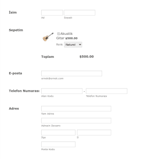 Paymentwall Ürün Form Şablonu