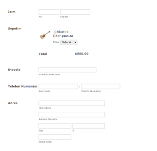 Paymentwall Ürün Form Şablonu