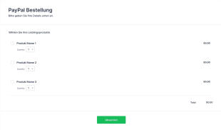PayPal Bestellformular