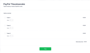 PayPal Tilauskaavake