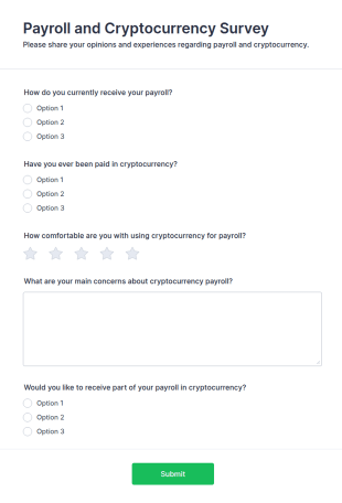 Payroll And Cryptocurrency Survey Form Template