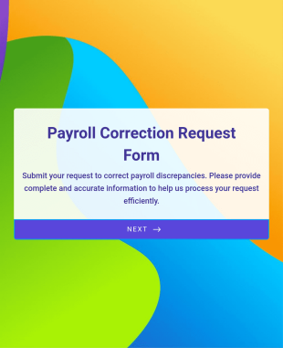 Payroll Correction Request Form Template