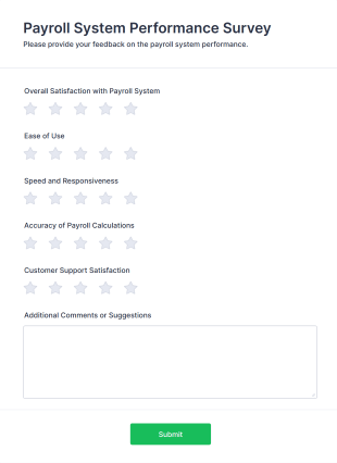Payroll System Performance Survey Form Template
